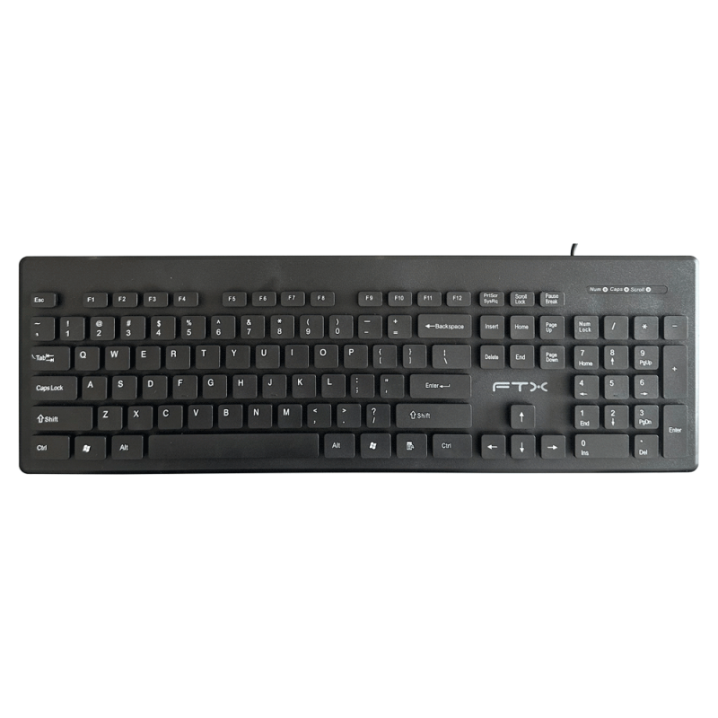 TECLADO USB FTXK100E NUM/ING/NEGRO 095316