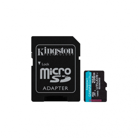 MEM MICRO SD KINGSTON 256GB SDCG4/256GB 200/160 CANVAS GO PLUS C/ADA