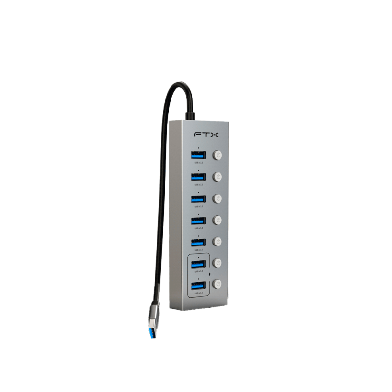 HUB USB-A 3.0 FTX-HUBU7-AG 7 PORT/5GBPS/USB-C GRIS 115540