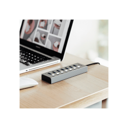 HUB USB-A 3.0 FTX-HUBU7-AG 7 PORT/5GBPS/USB-C GRIS 115540