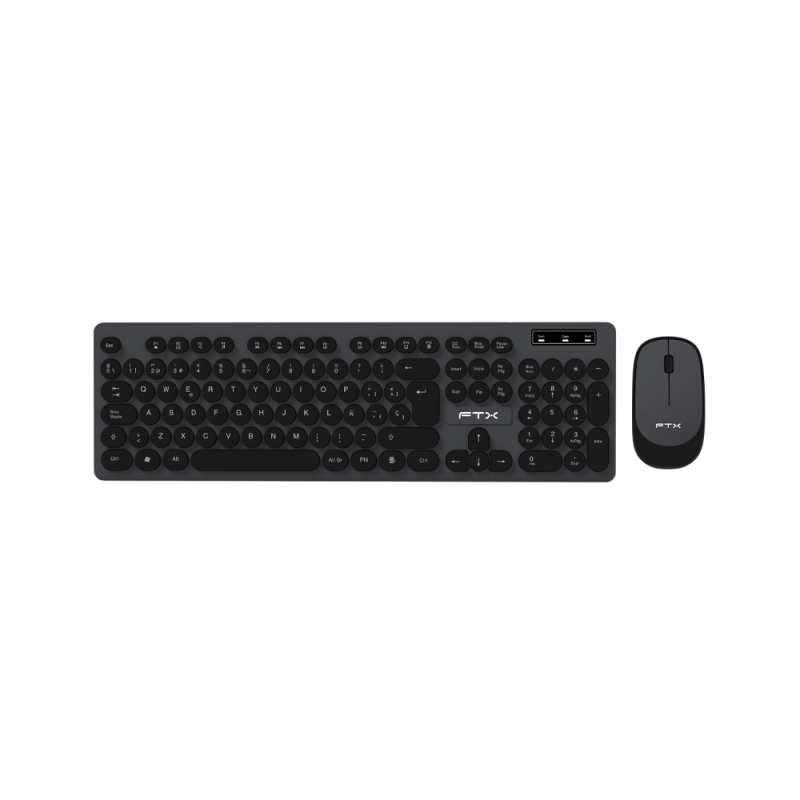 TECLADO+MOUSE WIR FTX KM400 NUM/ESP/POP/NEGRO-GRIS 128793