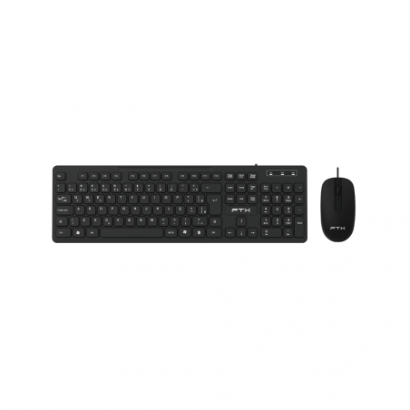 TECLADO+MOUSE USB FTX KM086 NUM/POR/NEGRO 128724