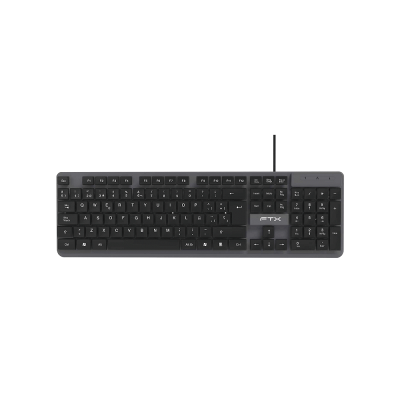TECLADO USB FTX K87 NUM/ESP/NEGRO-GRIS 128694