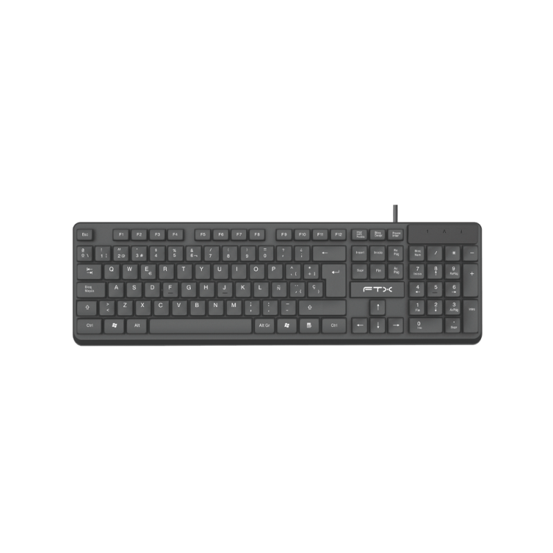 TECLADO USB FTX K87 NUM/ESP/NEGRO 128670